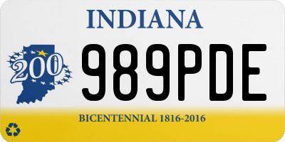 IN license plate 989PDE