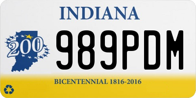 IN license plate 989PDM