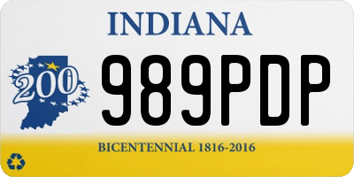 IN license plate 989PDP