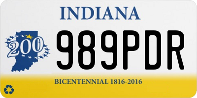 IN license plate 989PDR