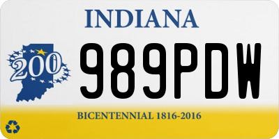 IN license plate 989PDW