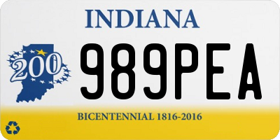 IN license plate 989PEA