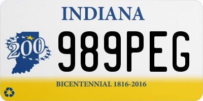 IN license plate 989PEG