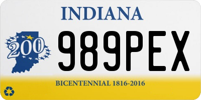 IN license plate 989PEX