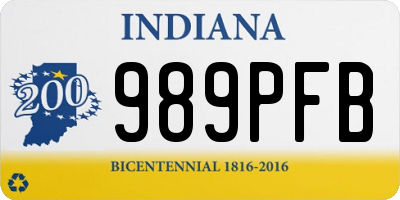 IN license plate 989PFB