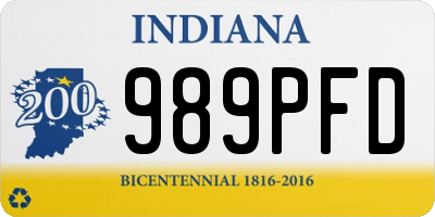 IN license plate 989PFD