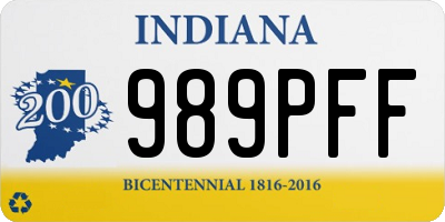 IN license plate 989PFF