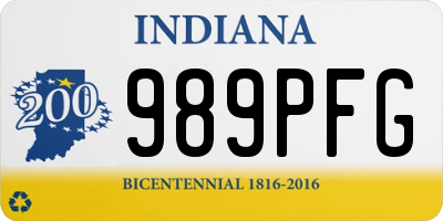 IN license plate 989PFG