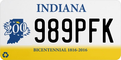 IN license plate 989PFK