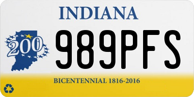 IN license plate 989PFS