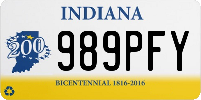 IN license plate 989PFY