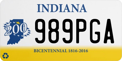 IN license plate 989PGA