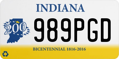 IN license plate 989PGD