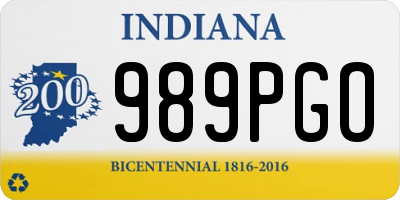 IN license plate 989PGO