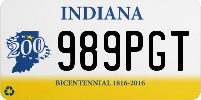 IN license plate 989PGT
