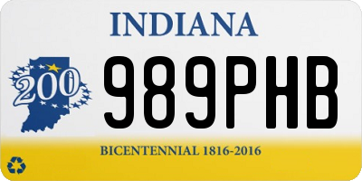 IN license plate 989PHB