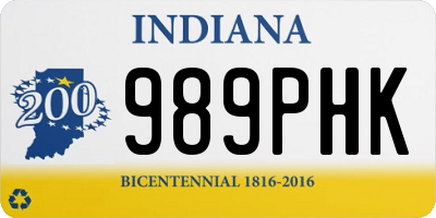 IN license plate 989PHK