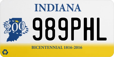 IN license plate 989PHL
