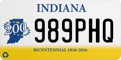 IN license plate 989PHQ