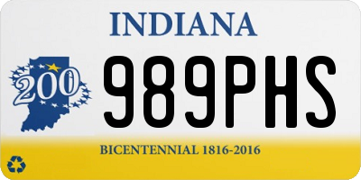 IN license plate 989PHS