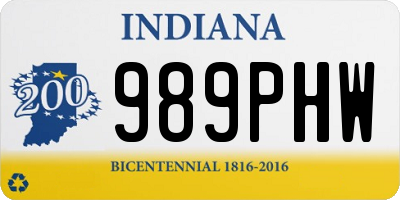 IN license plate 989PHW