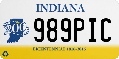 IN license plate 989PIC