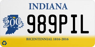 IN license plate 989PIL