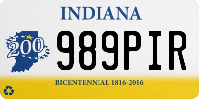 IN license plate 989PIR