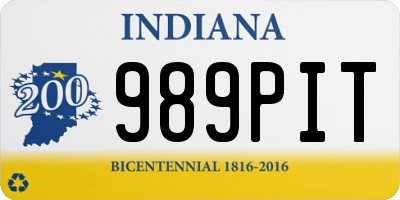 IN license plate 989PIT
