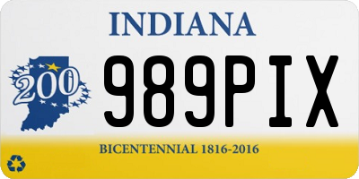 IN license plate 989PIX