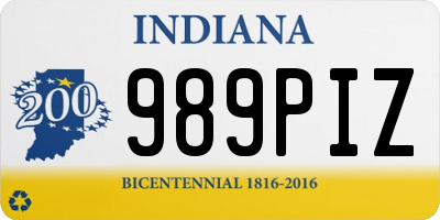 IN license plate 989PIZ