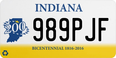 IN license plate 989PJF