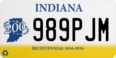 IN license plate 989PJM