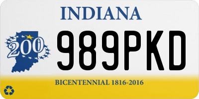 IN license plate 989PKD