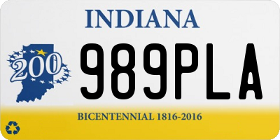 IN license plate 989PLA