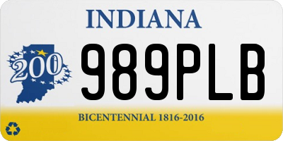 IN license plate 989PLB