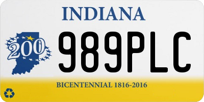 IN license plate 989PLC
