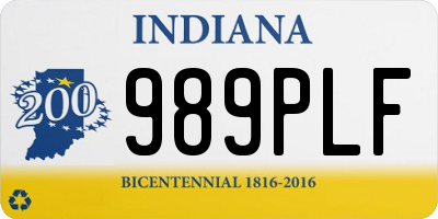 IN license plate 989PLF