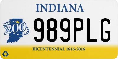 IN license plate 989PLG