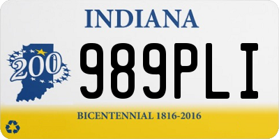 IN license plate 989PLI