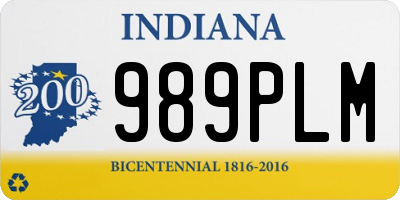 IN license plate 989PLM