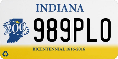 IN license plate 989PLO