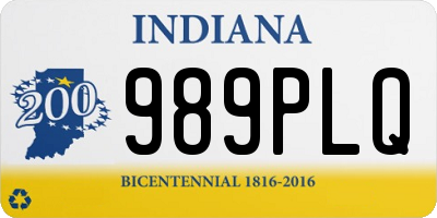 IN license plate 989PLQ