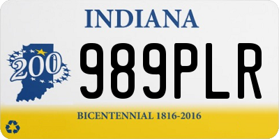 IN license plate 989PLR