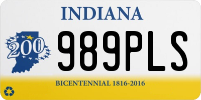 IN license plate 989PLS