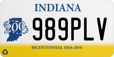 IN license plate 989PLV