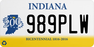 IN license plate 989PLW