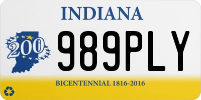 IN license plate 989PLY
