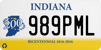 IN license plate 989PML