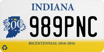 IN license plate 989PNC
